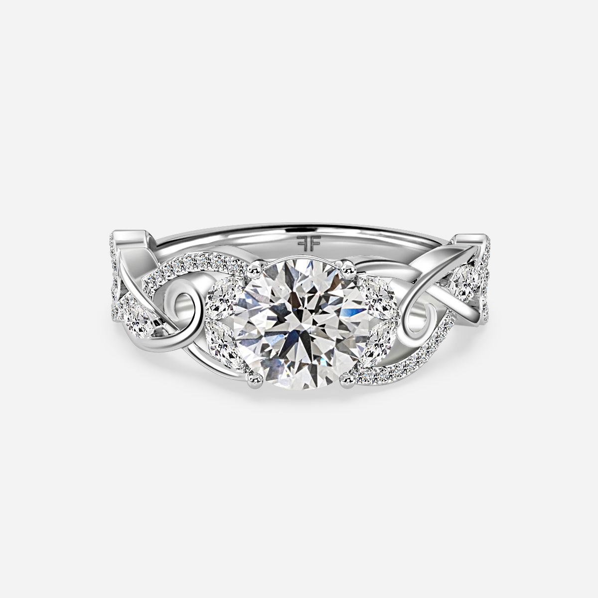 Xylo Platinum Celtic Knot Diamond Engagement Ring