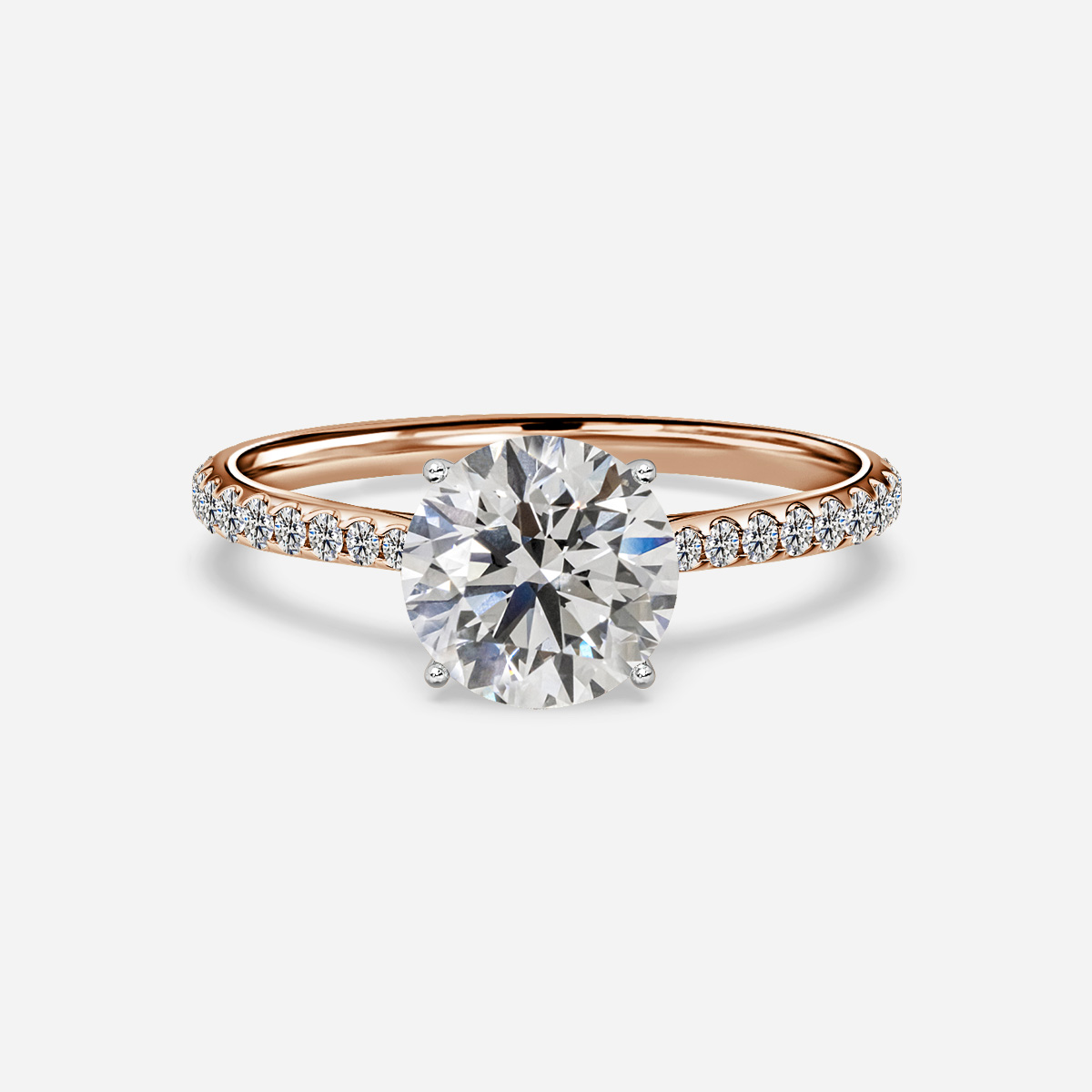 Jessie Tulip Rose Gold Two Tone Engagement Ring