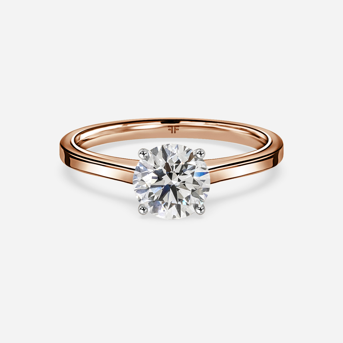 Lei Rose Gold Two Tone Solitaire Engagement Ring