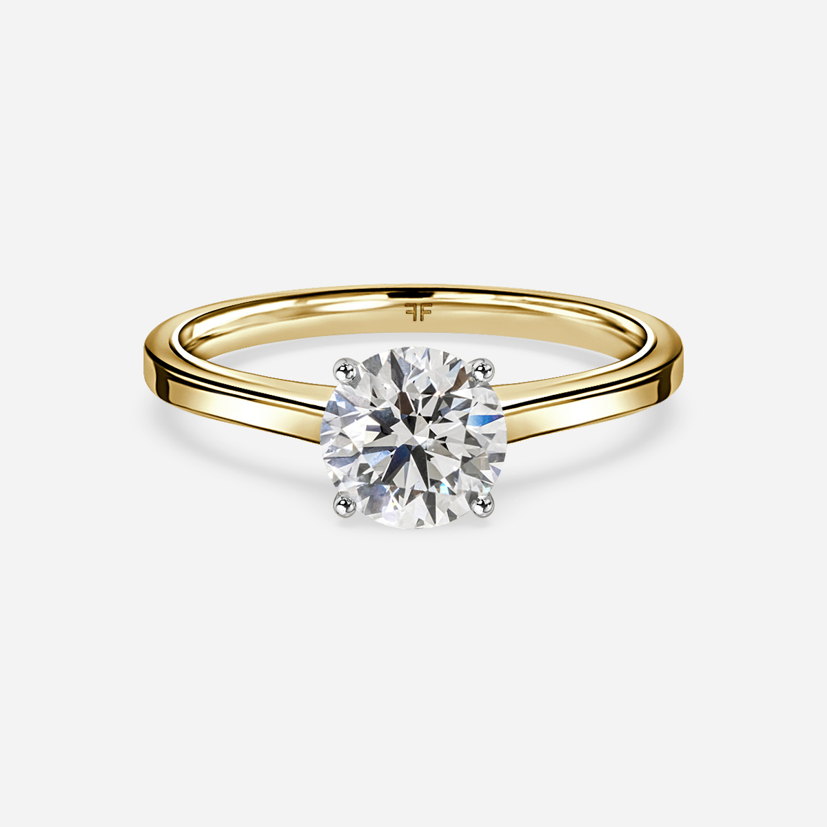 Lei Yellow Gold Two Tone Solitaire Engagement Ring