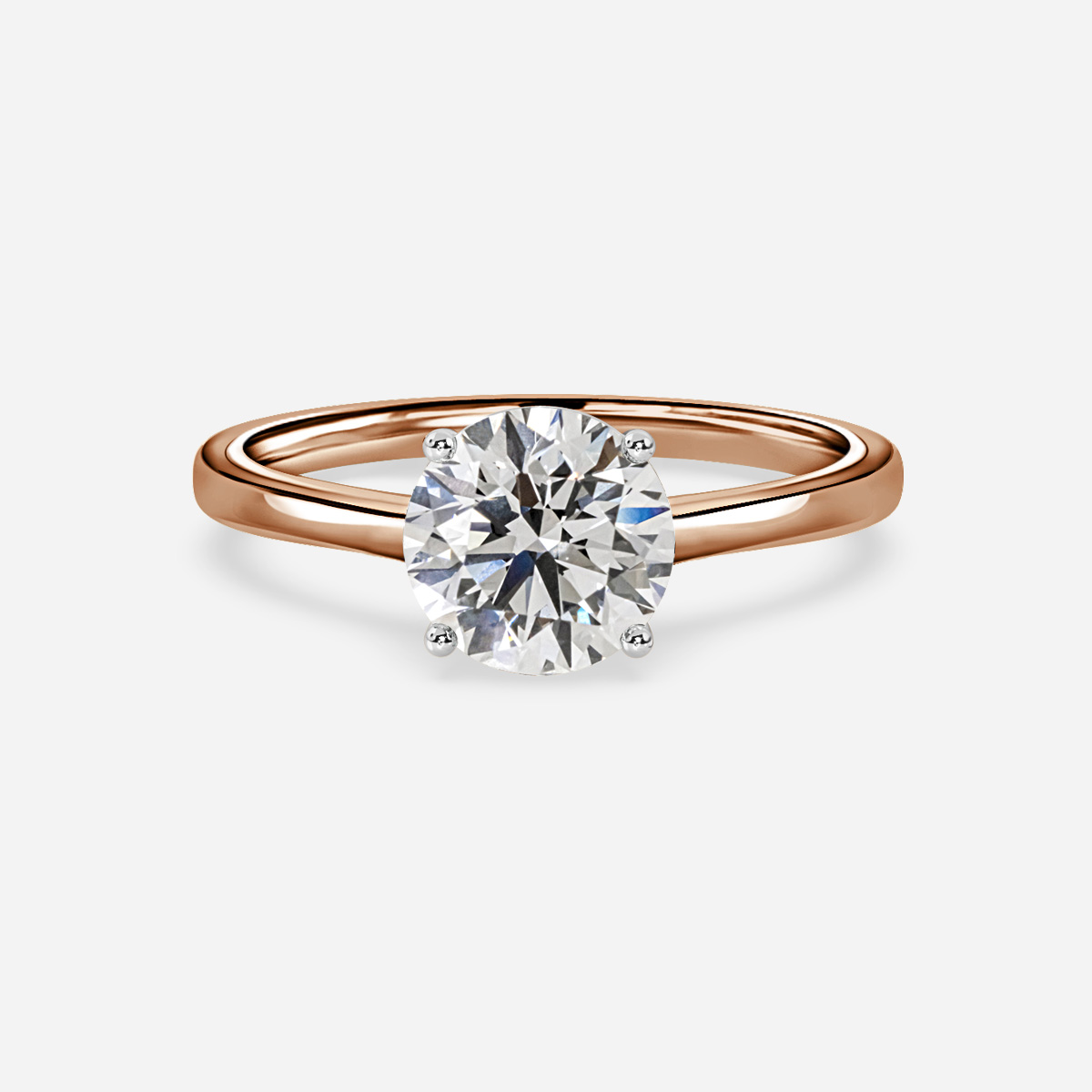 Mila Rose Gold Two Tone Solitaire Engagement Ring