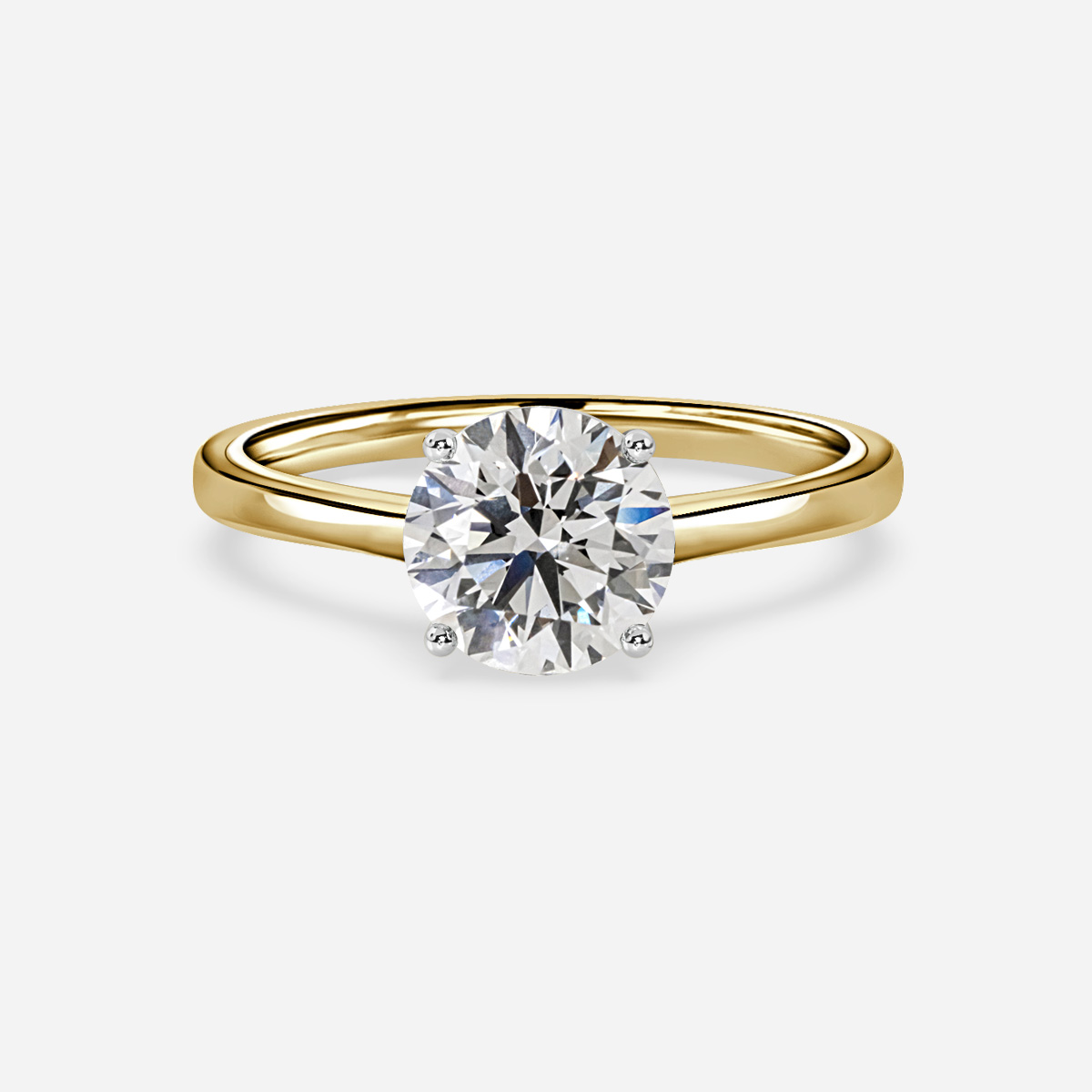 Mila Yellow Gold Two Tone Solitaire Engagement Ring