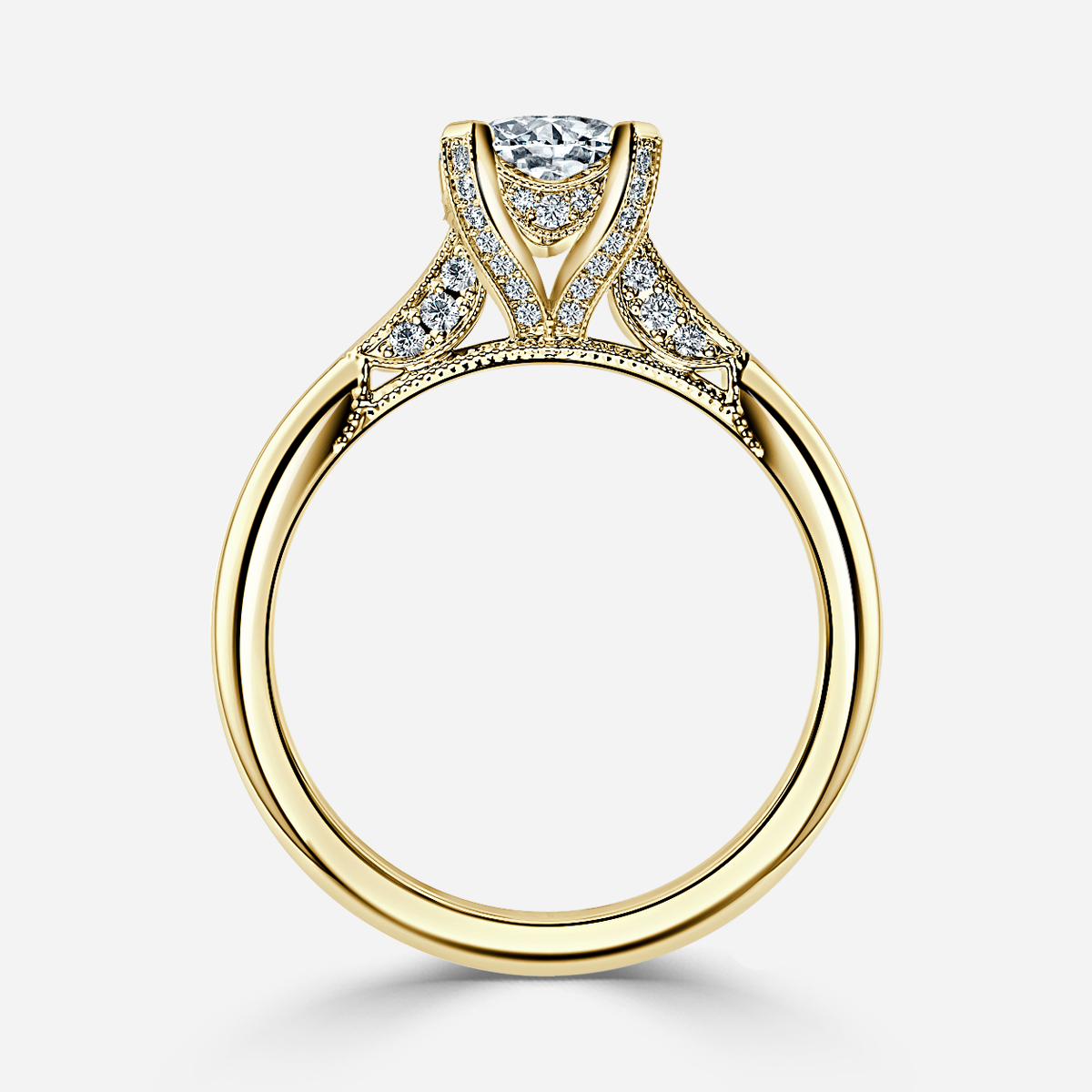 Milgrain engagement ring on sale setting