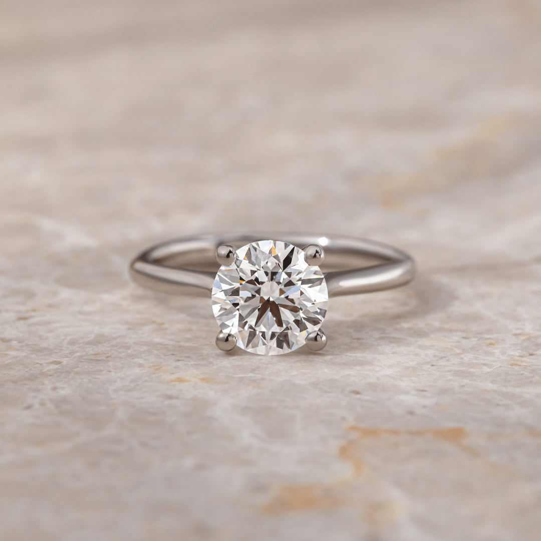 Odette Platinum Solitaire Engagement Ring Round Lab Diamond - 1.50ct ...