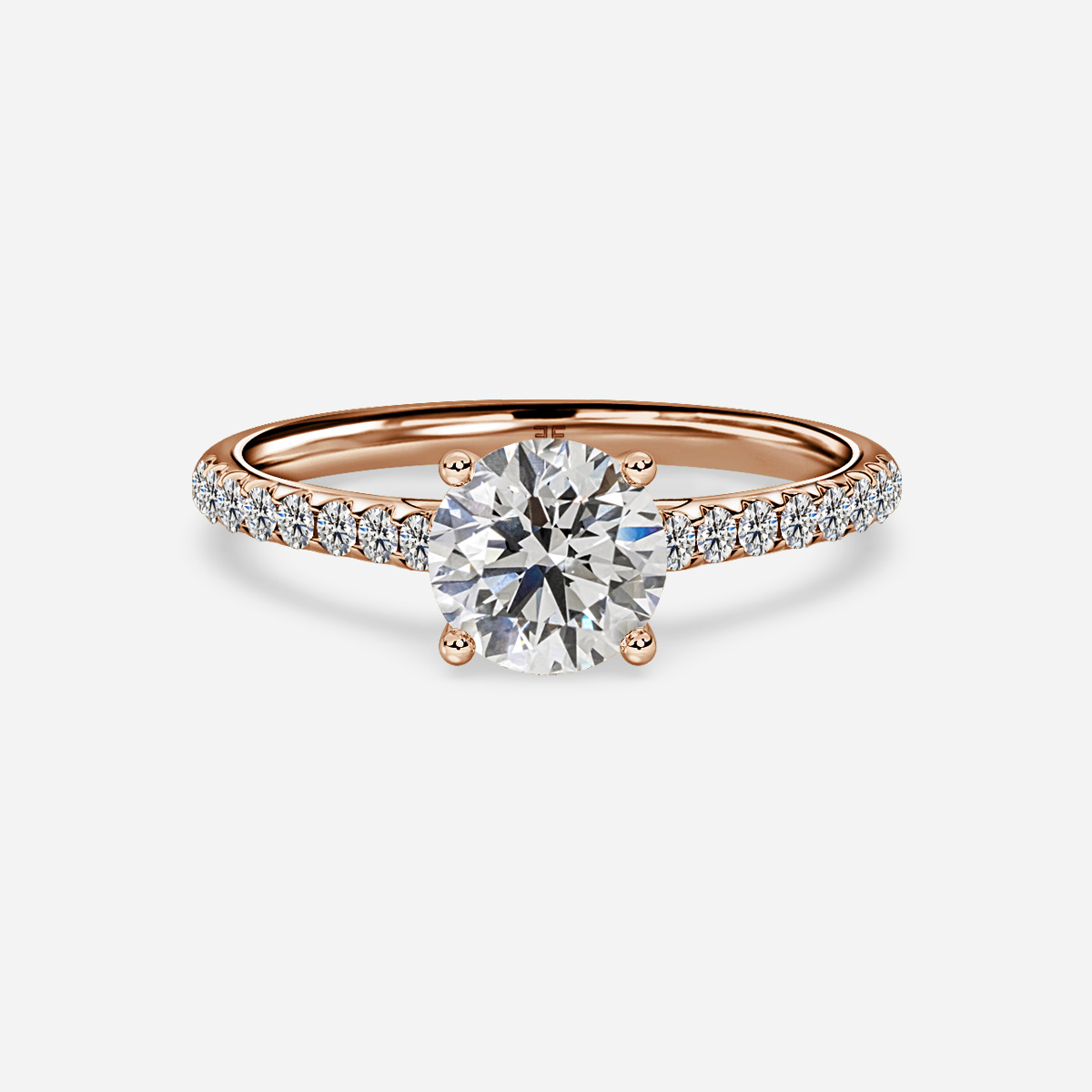 Single diamond engagement hot sale ring with diamond band