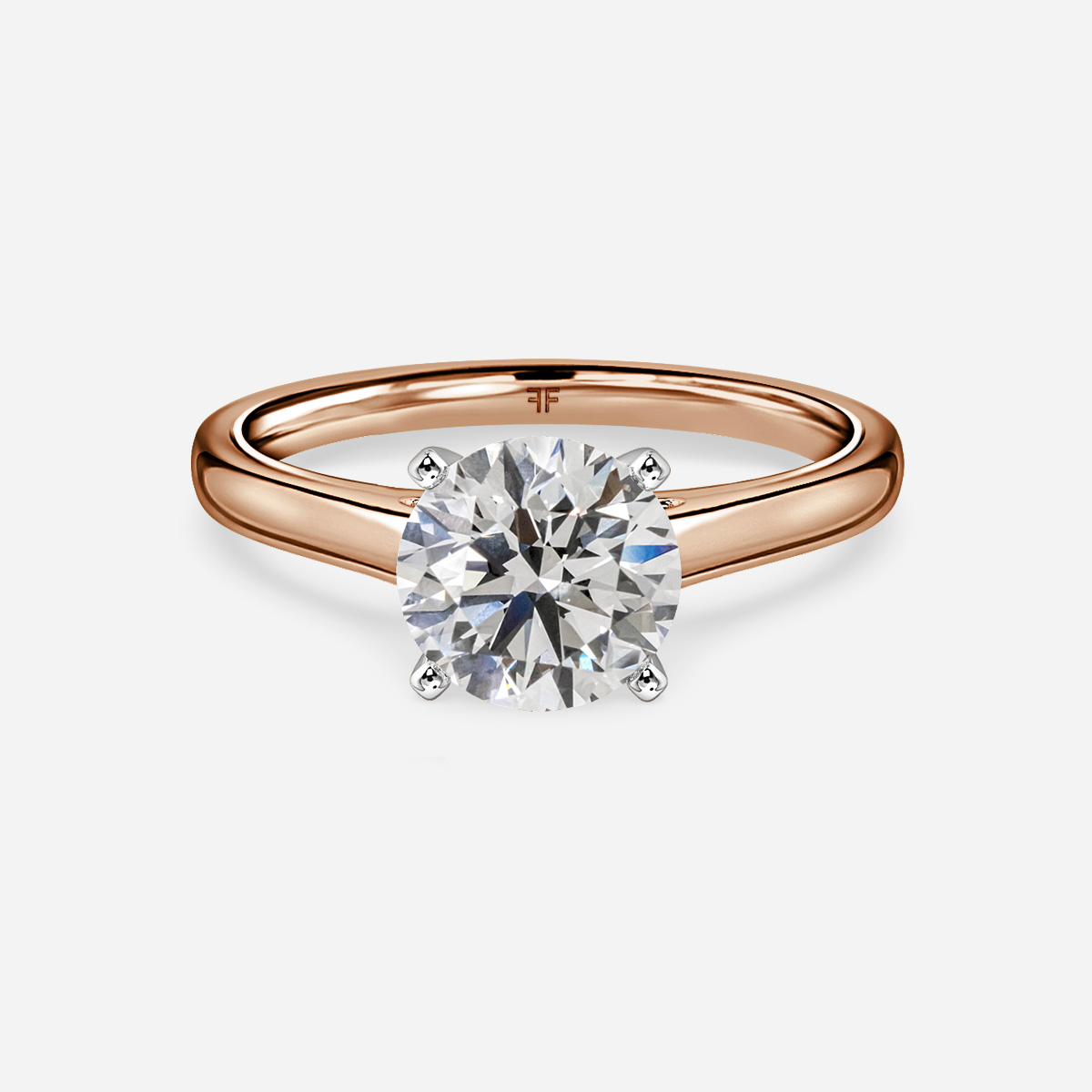 Avery Rose Gold Two Tone Solitaire Engagement Ring