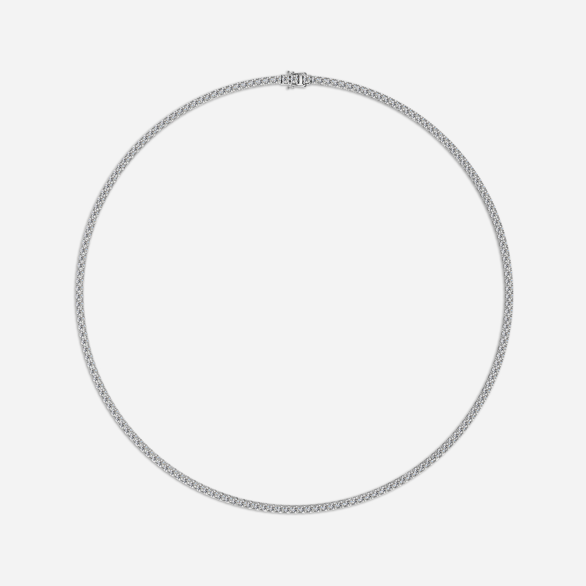 10.33 Ct Diamond Tennis Necklaces In White Gold