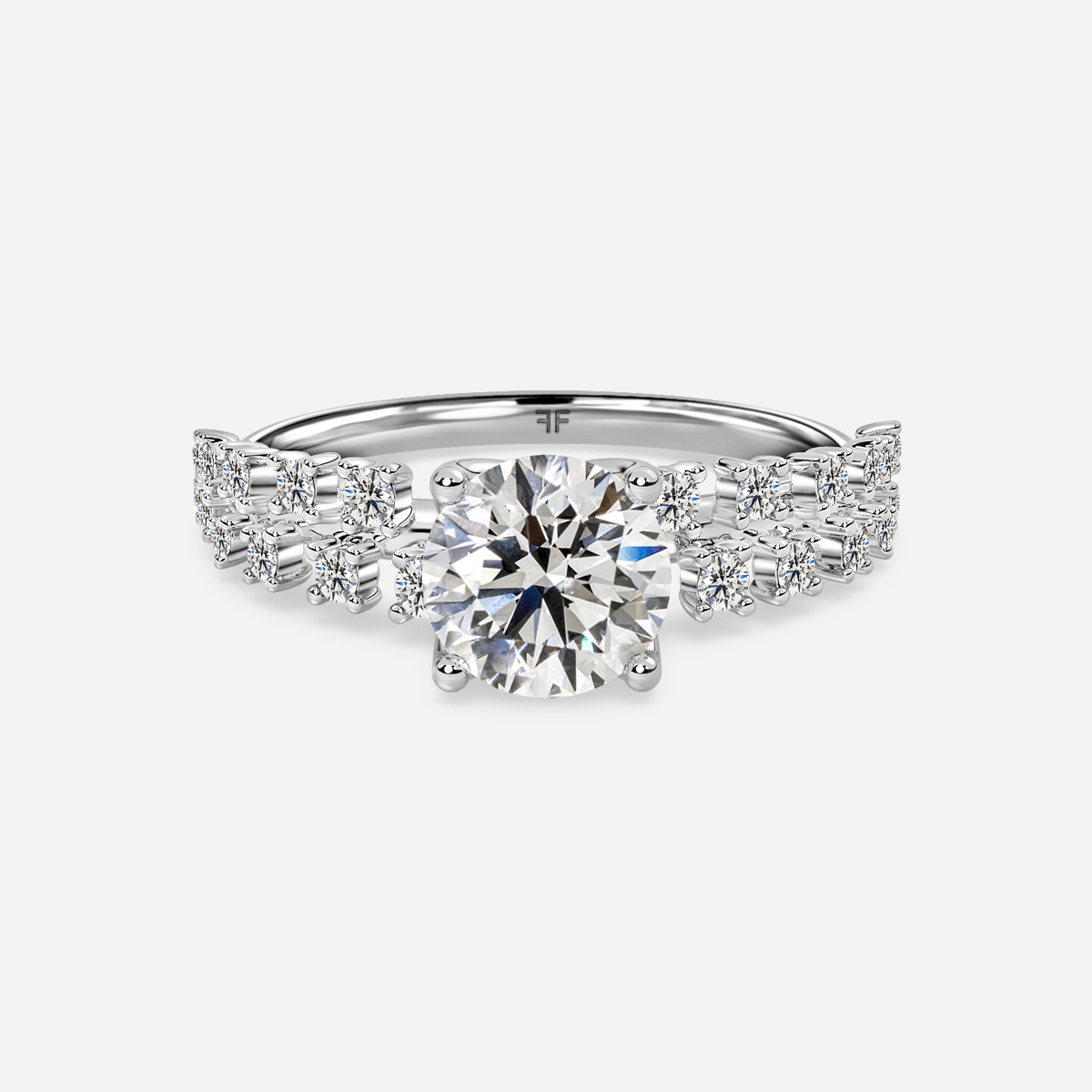 Jina Platinum Flower Engagement Ring