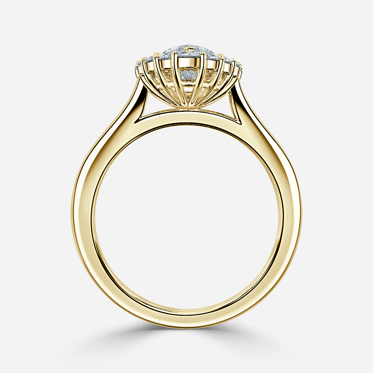 Marisol Yellow Gold Cluster Engagement Ring