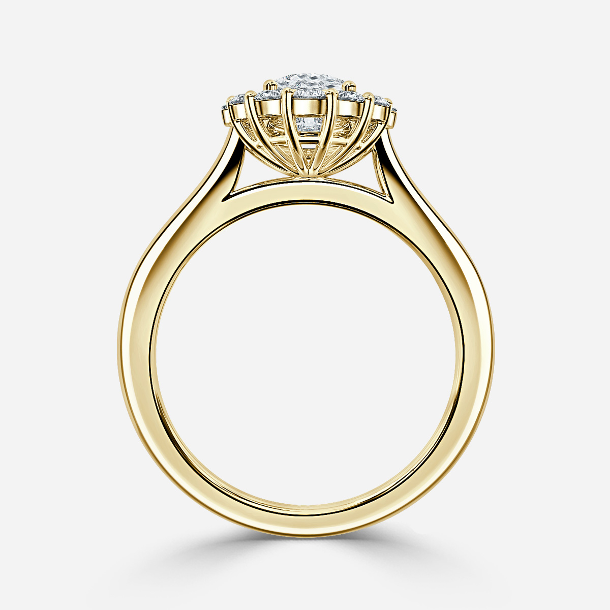 Marisol Yellow Gold Cluster Engagement Ring