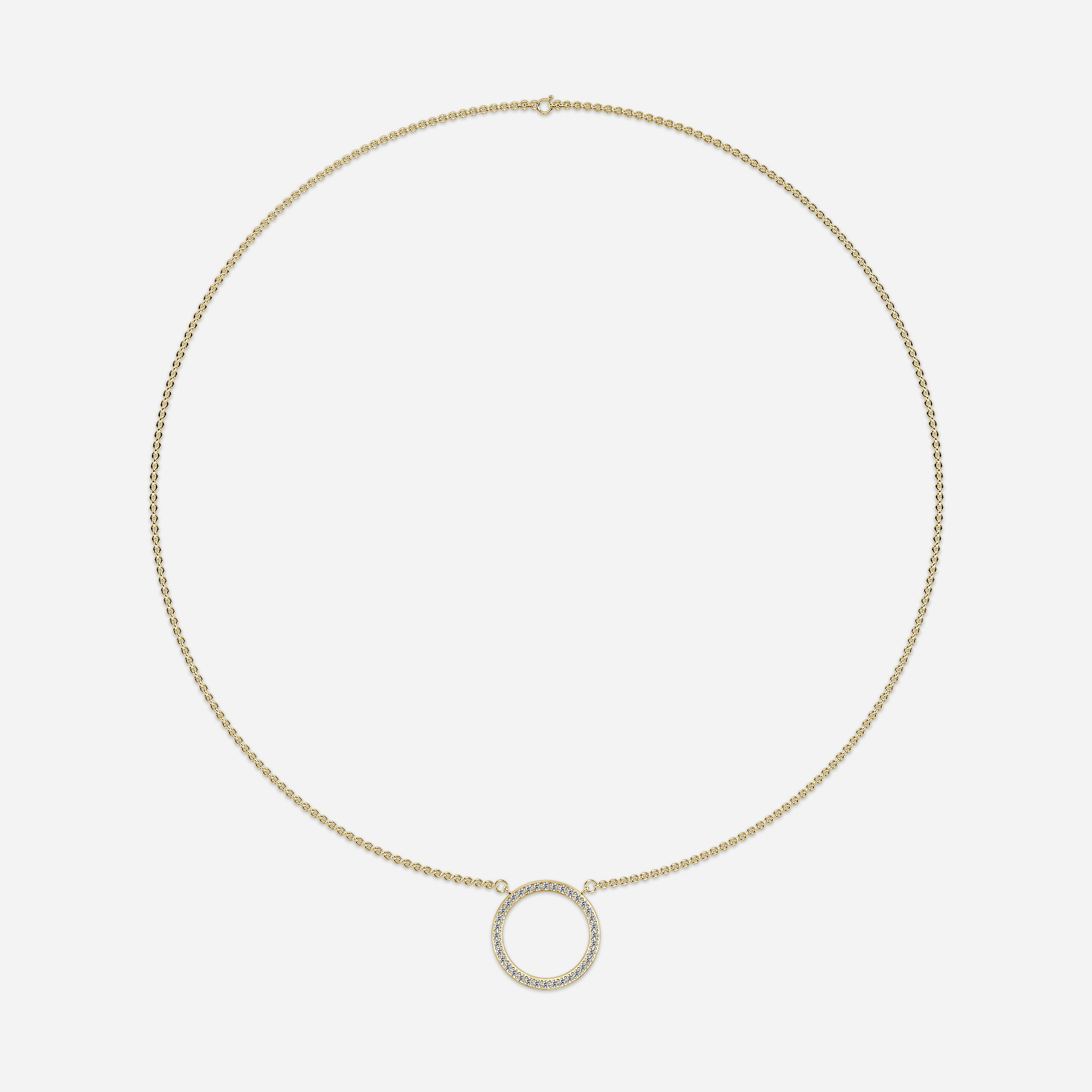 Ensō Halo Ring Diamond Necklace In Yellow Gold -0.45 Ct