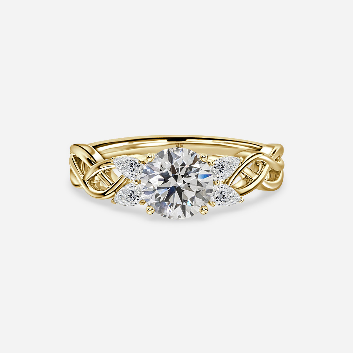 Velaria Yellow Gold Pear Diamond Celtic Engagement Ring