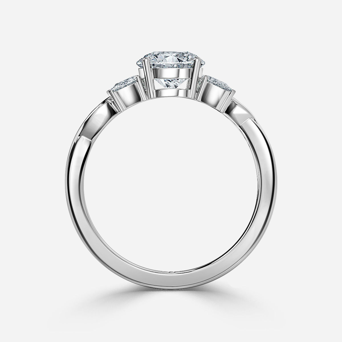 Velaria Platinum Pear Diamond Celtic Engagement Ring