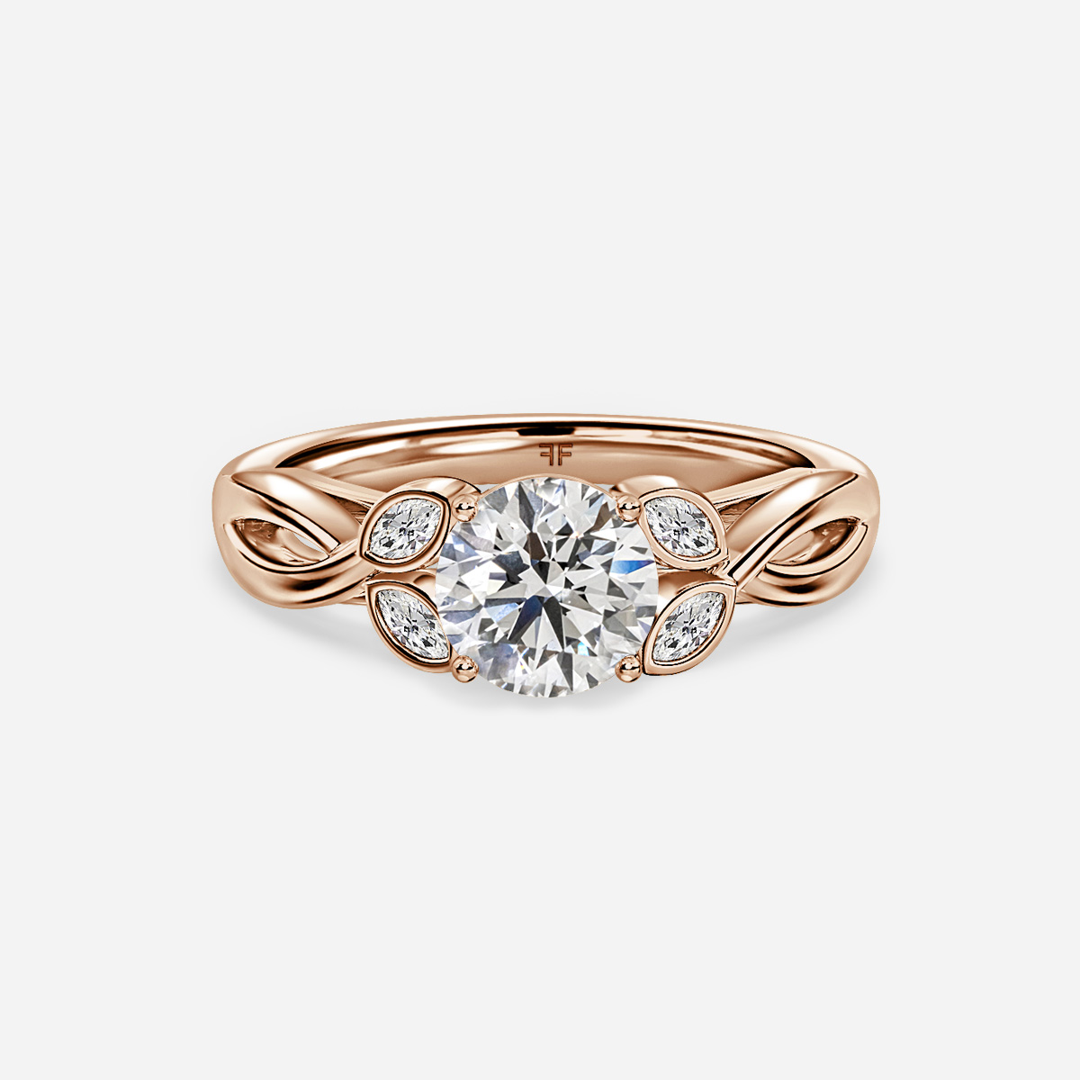 Mo Bandia Rose Gold Unique Engagement Ring