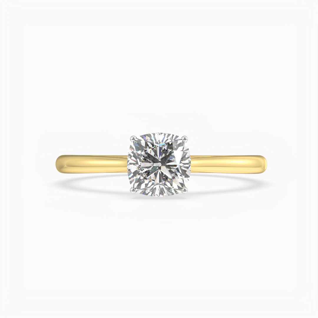 Jessie Tulip Two Tone Yellow Gold Solitaire Engagement Ring