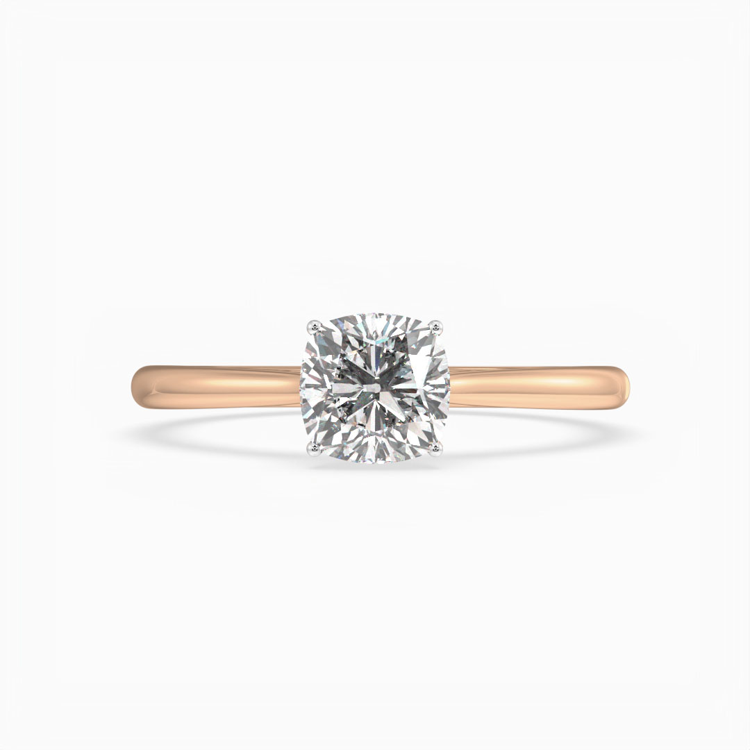 Jessie Tulip Two Tone Rose Gold Solitaire Engagement Ring
