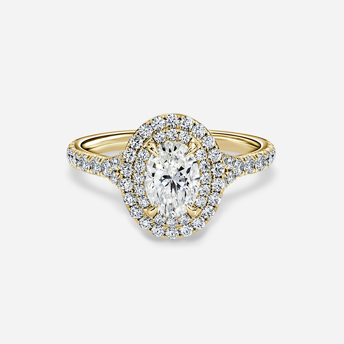 Olympia Yellow Gold Halo Engagement Ring