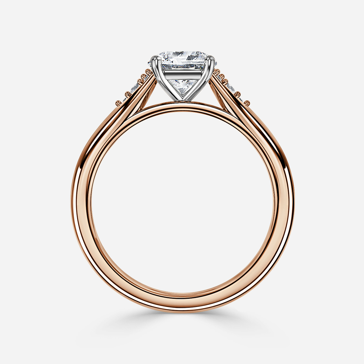 Two tone engagement rings hot sale white and rose gold