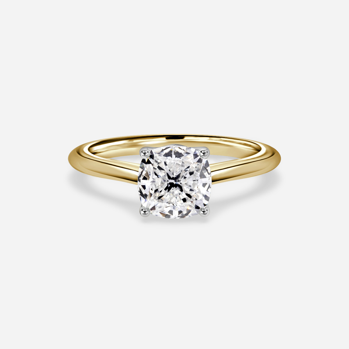 Aerin Yellow Gold Two Tone Solitaire Engagement Ring