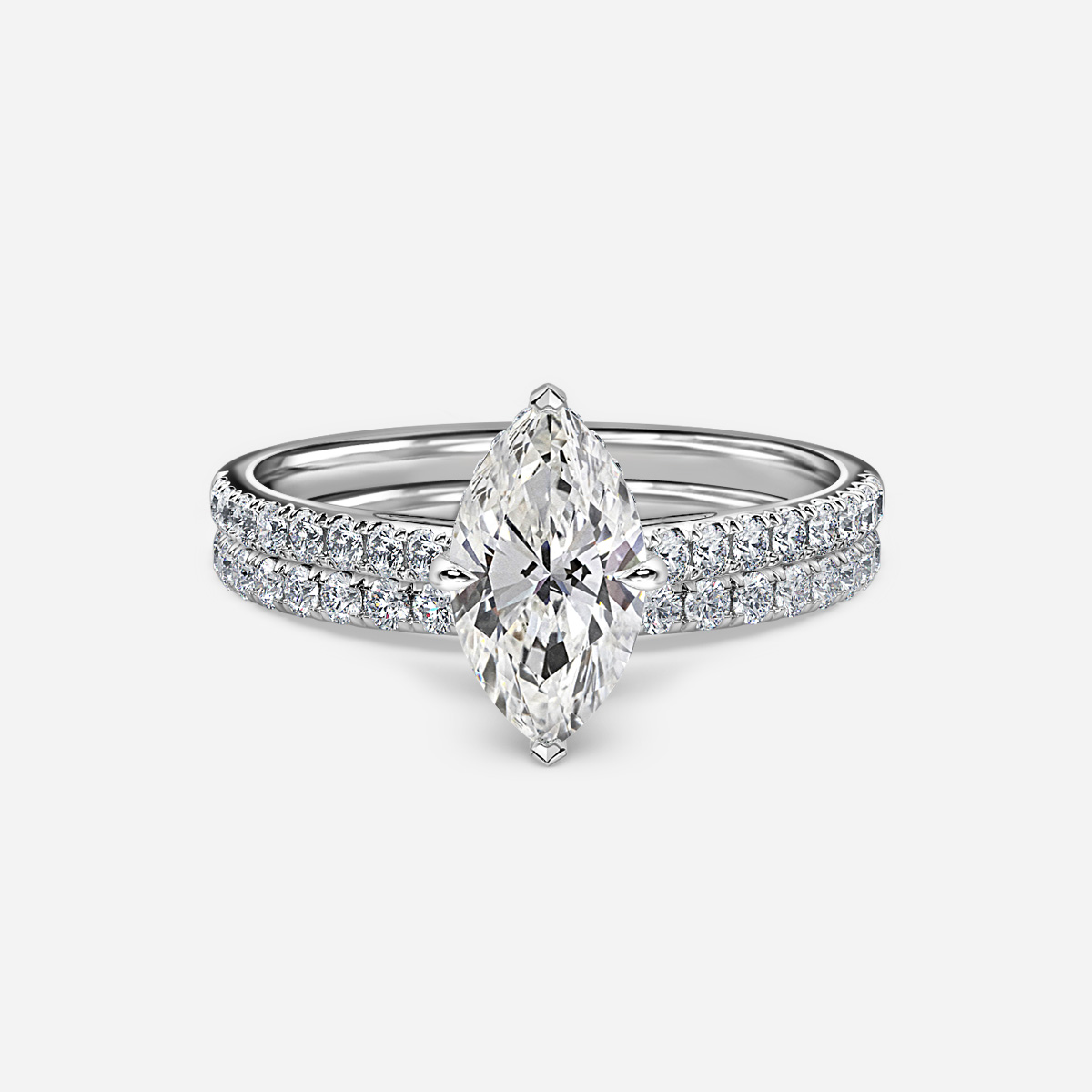 Aisha Pavé  Band Bridal Set