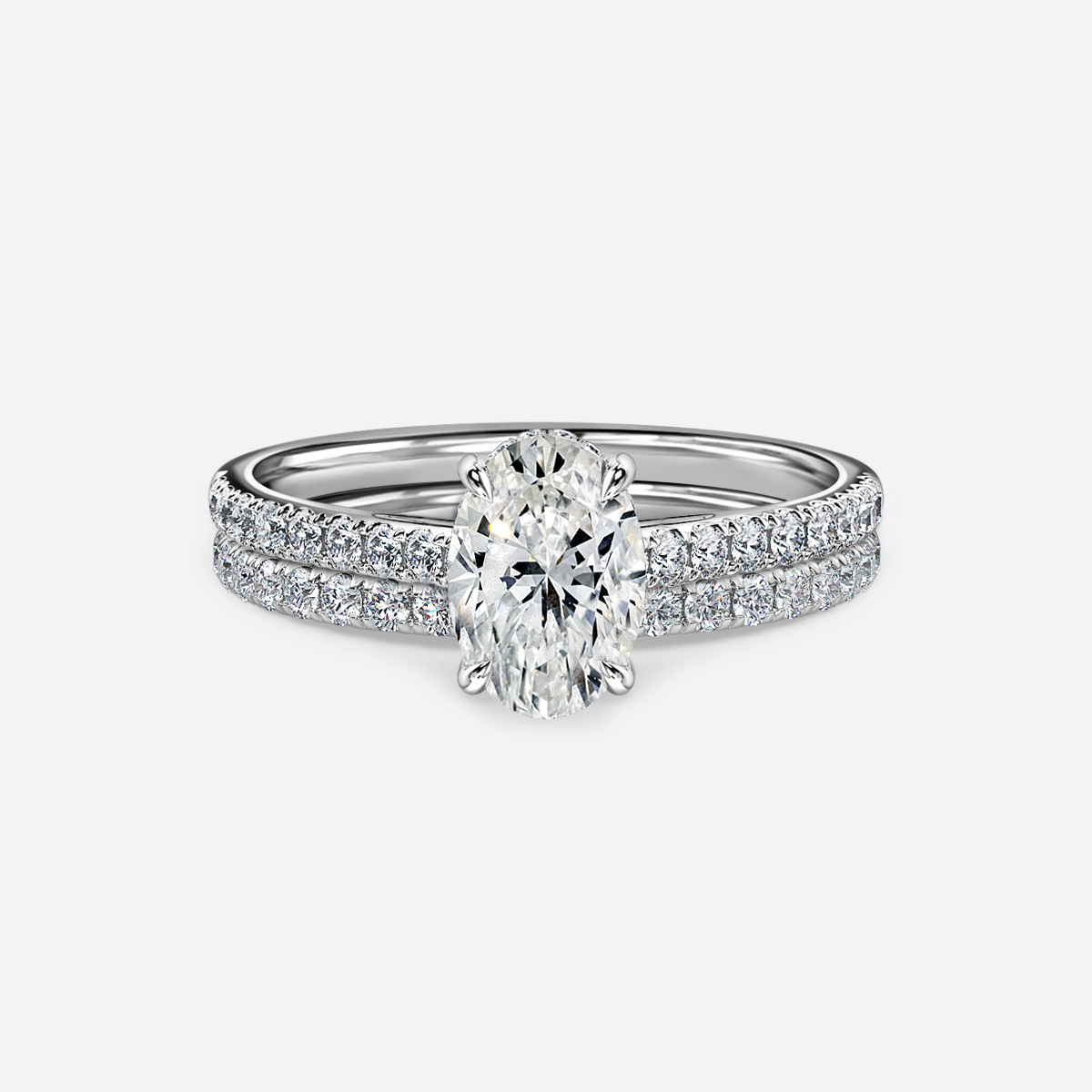 Aisha Pavé  Band Bridal Set
