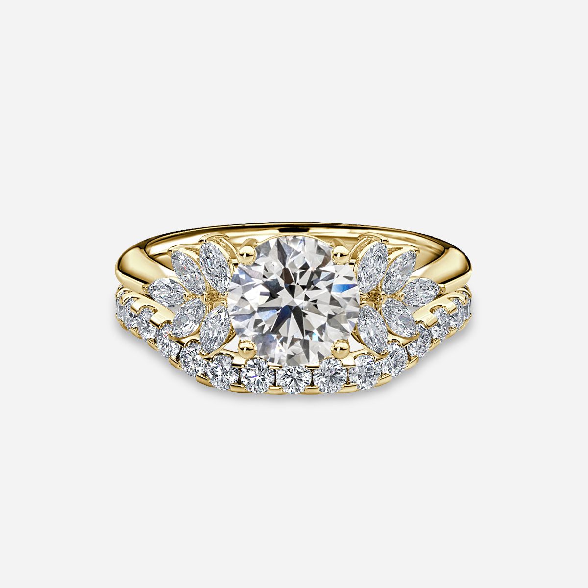 Anastasia Yellow Gold bridal ring Flawless Fine Jewellery
