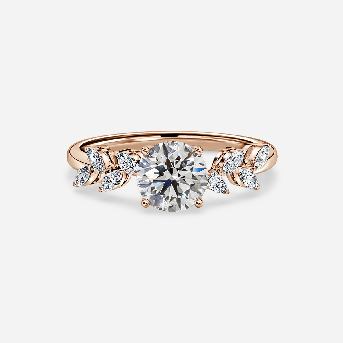 Elea Rose Gold Flower Engagement Ring