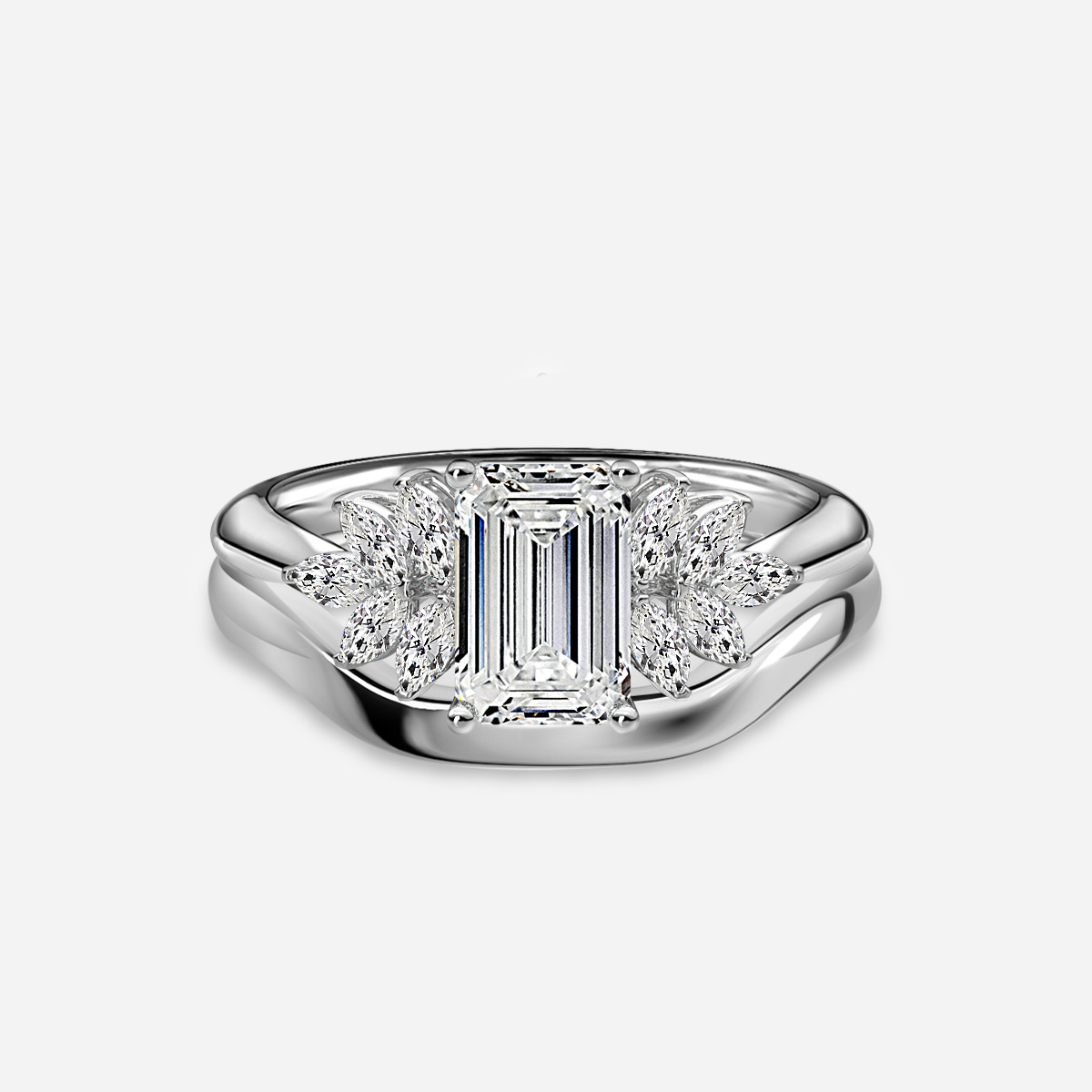 Anastasia Plain Band Bridal Set
