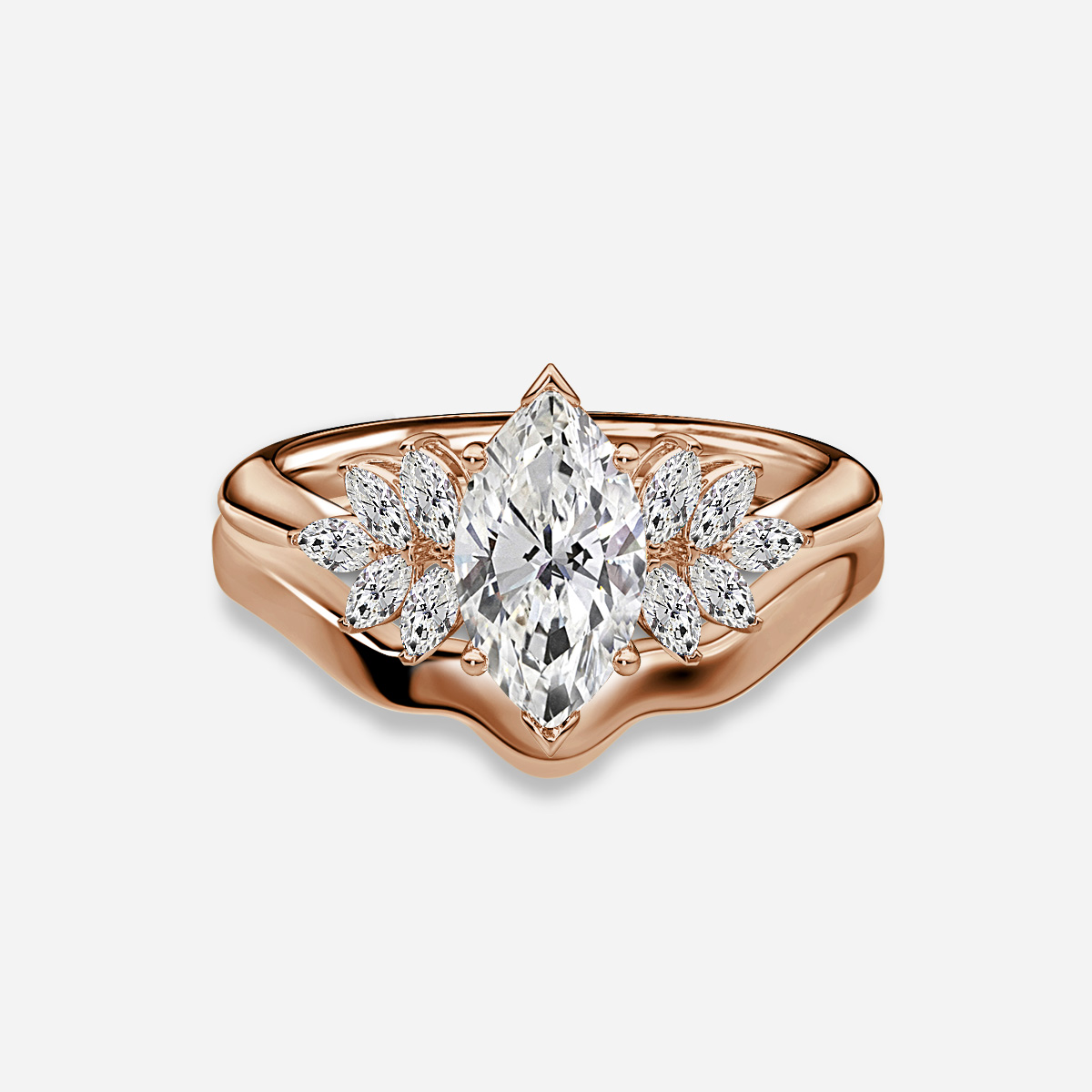 Anastasia Plain Band Bridal Set