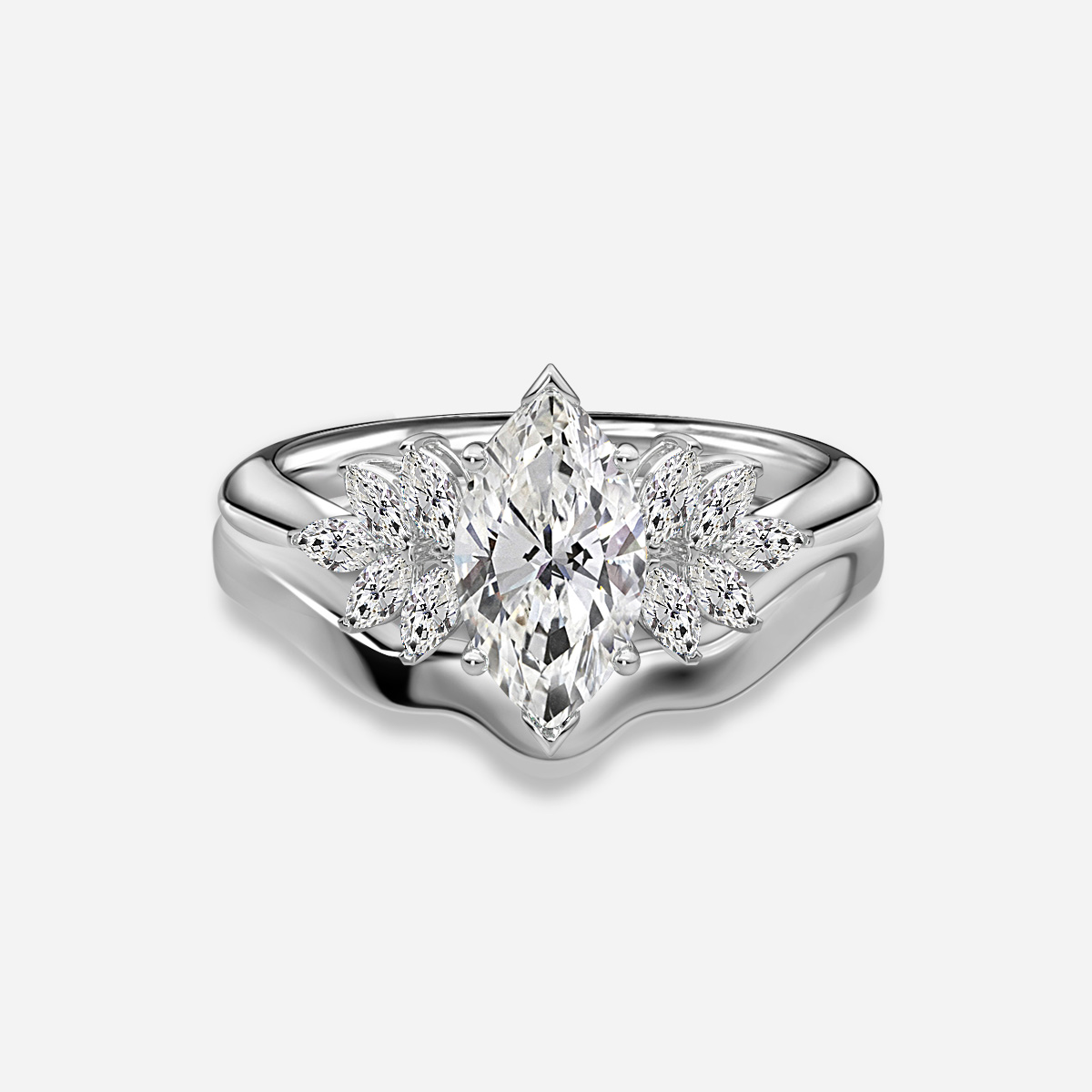 Anastasia Plain Band Bridal Set