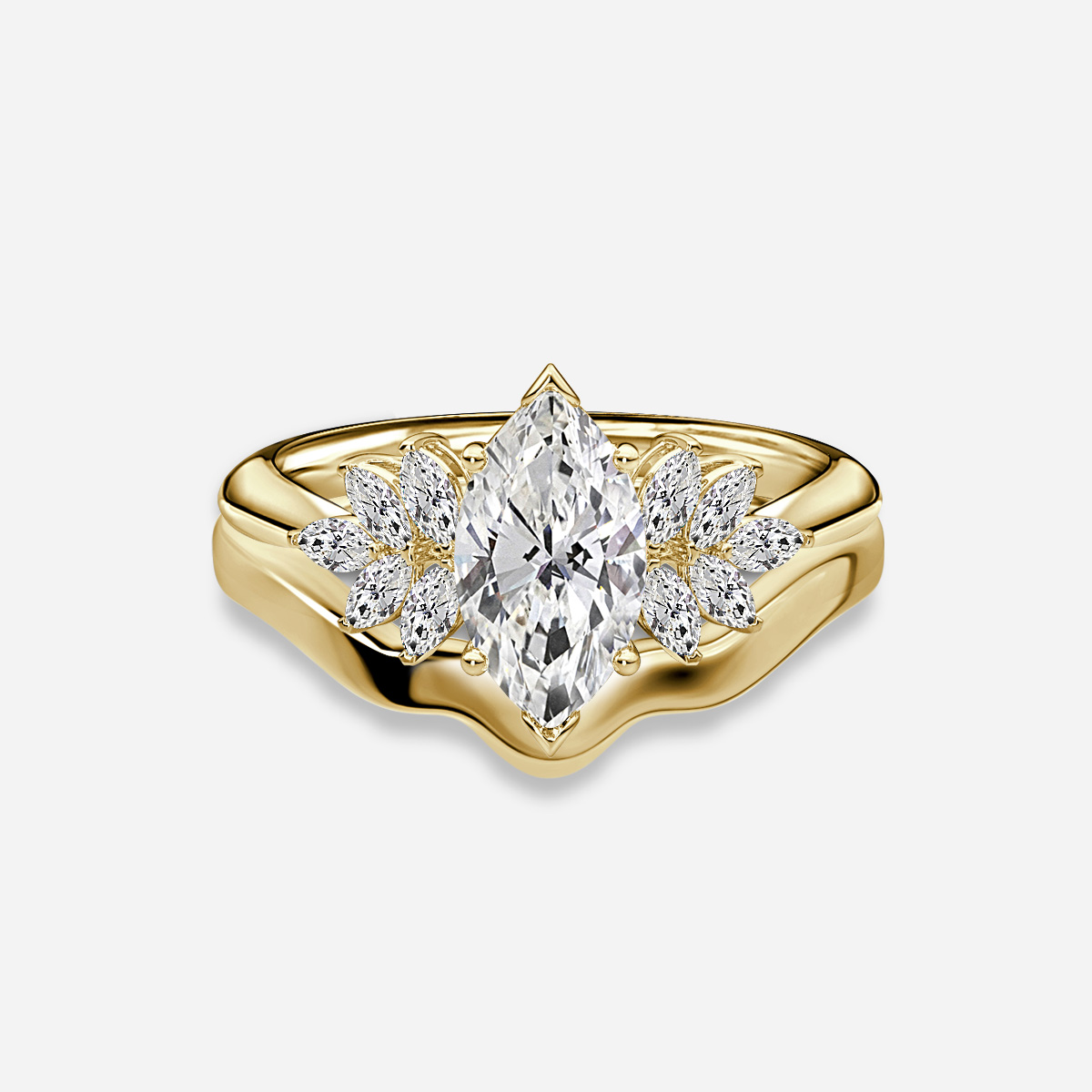 Anastasia Plain Band Bridal Set