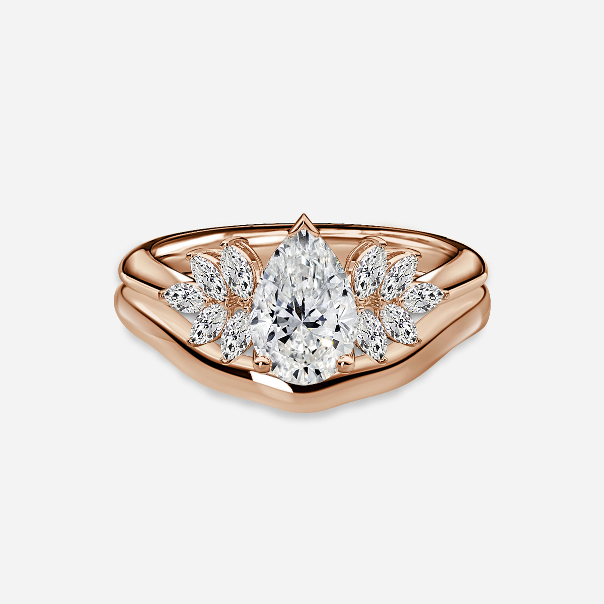 Anastasia Plain Band Bridal Set