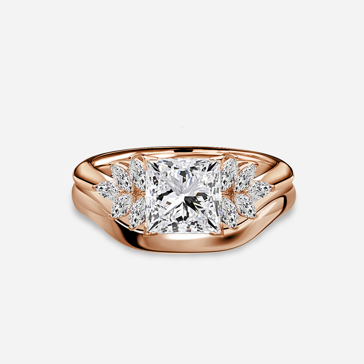 Anastasia Plain Band Bridal Set