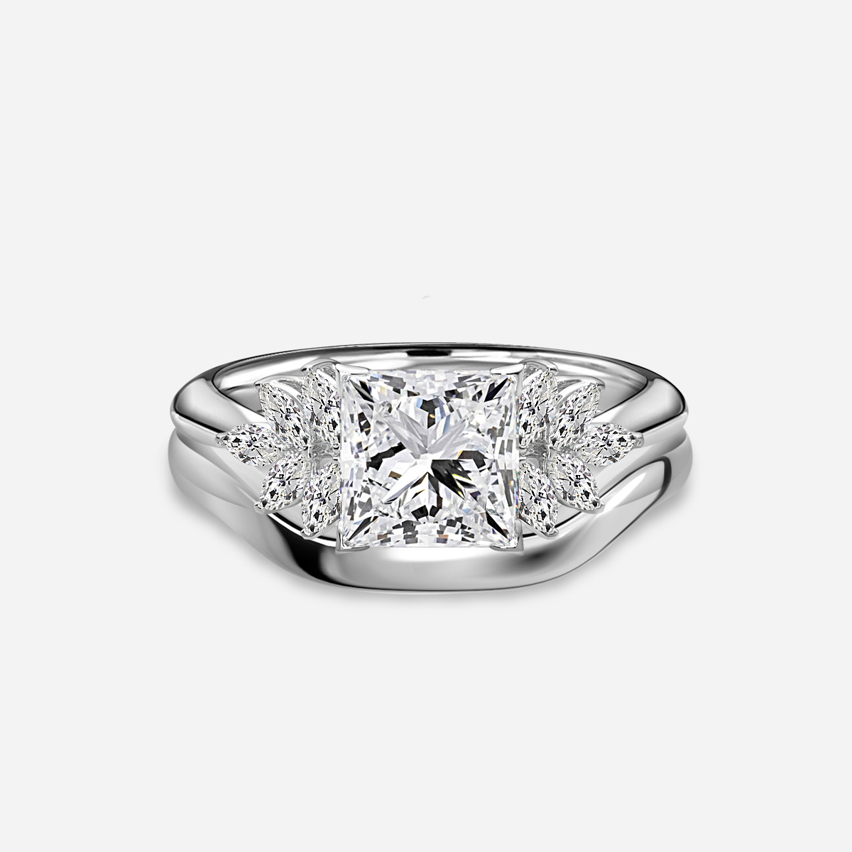 Anastasia Plain Band Bridal Set