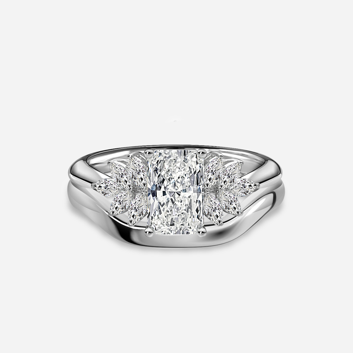 Anastasia Plain Band Bridal Set