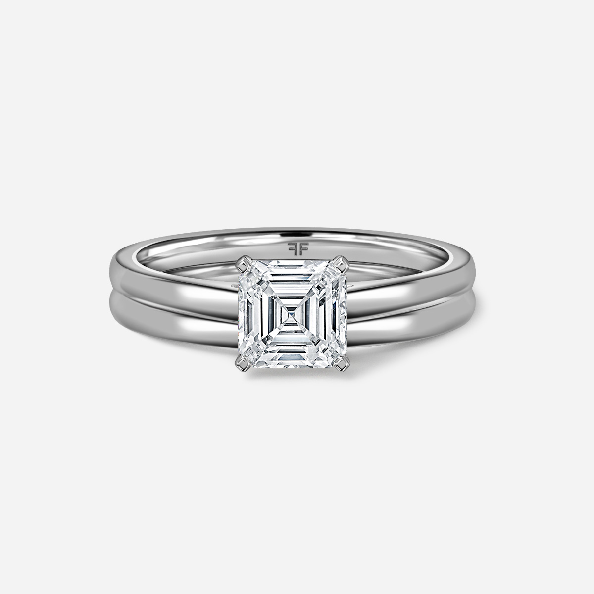 Avery Solitaire Plain Band Bridal Set