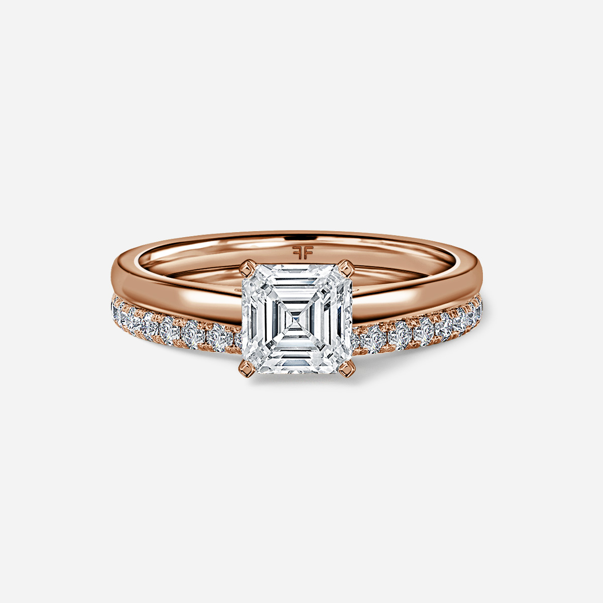 Avery Solitaire Pavé Band Bridal Set