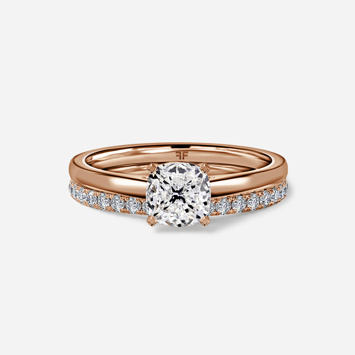 Avery Solitaire Pavé Band Bridal Set