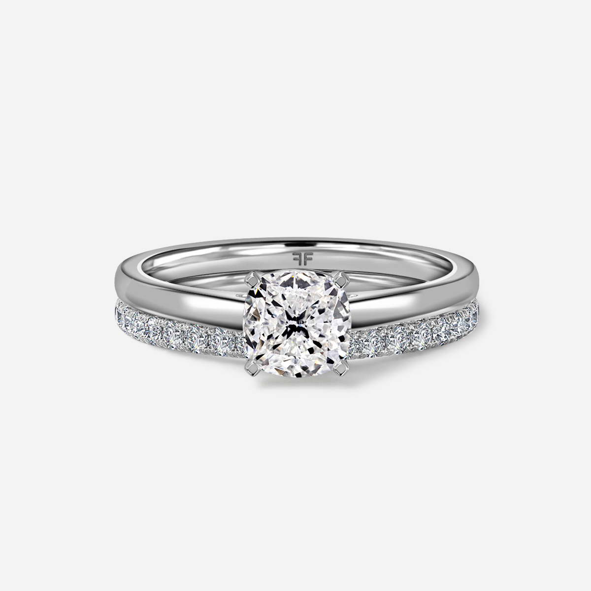 Avery Solitaire Pavé Band Bridal Set