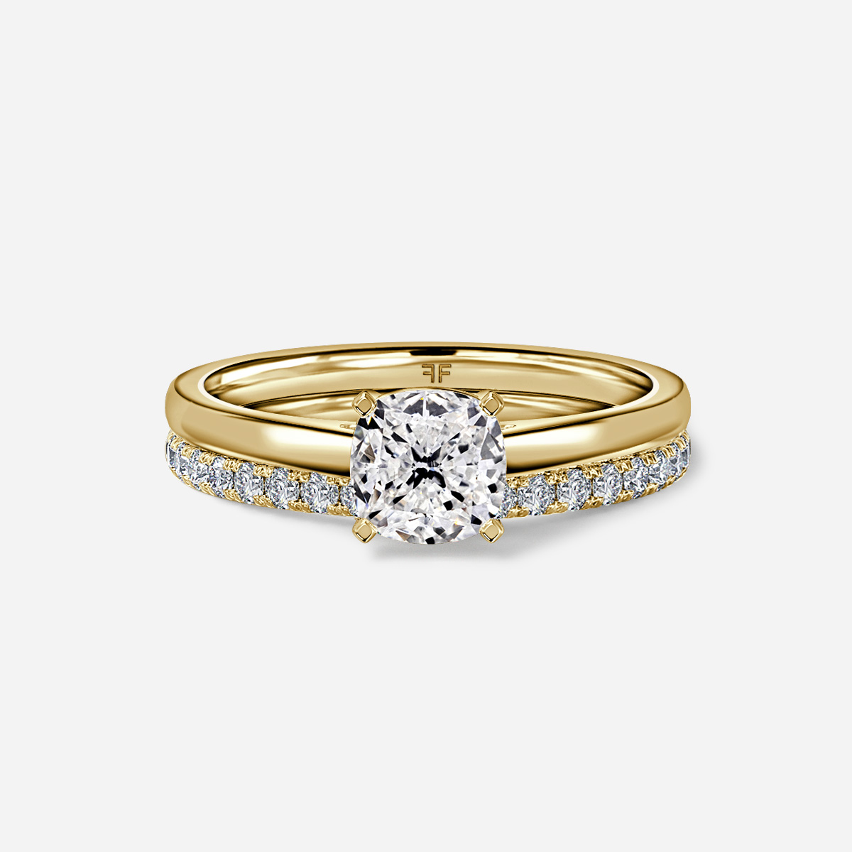 Avery Solitaire Pavé Band Bridal Set