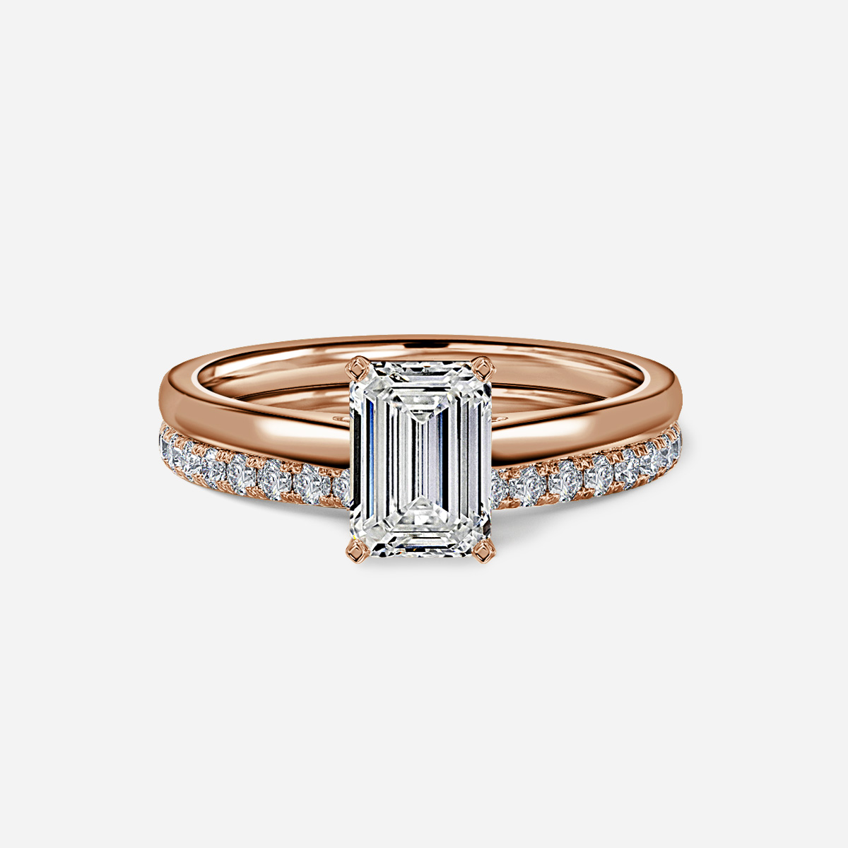 Avery Solitaire Pavé Band Bridal Set