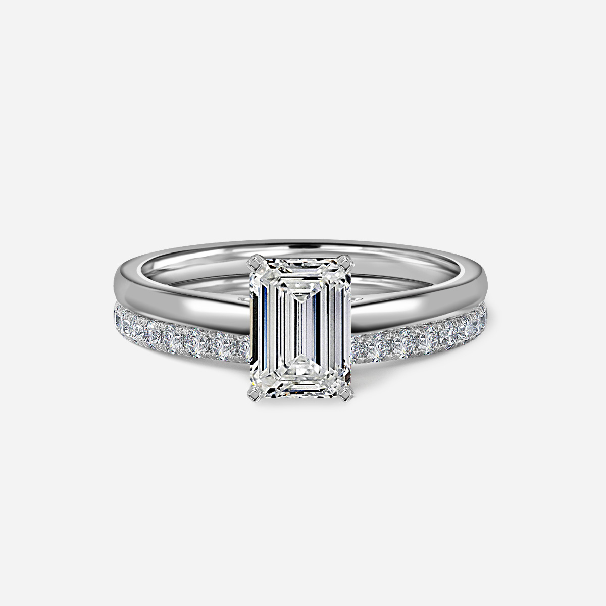 Avery Solitaire Pavé Band Bridal Set