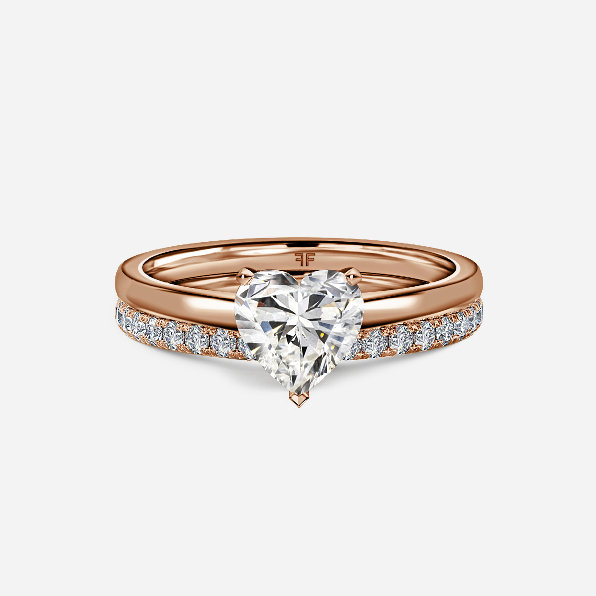 Avery Solitaire Pavé Band Bridal Set