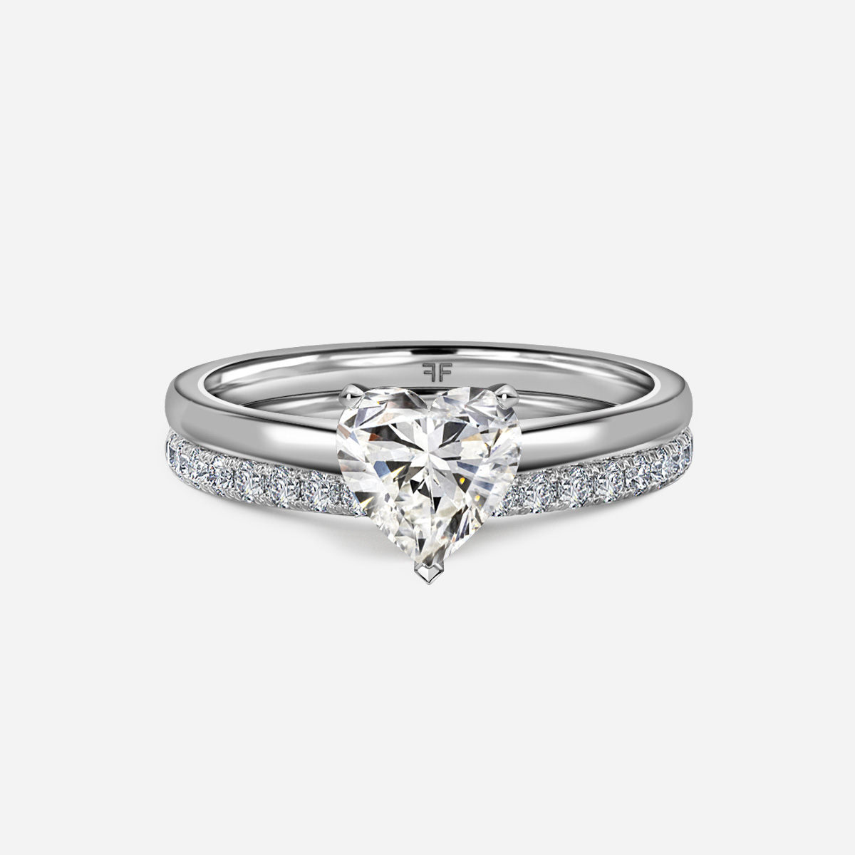 Avery Solitaire Pavé Band Bridal Set