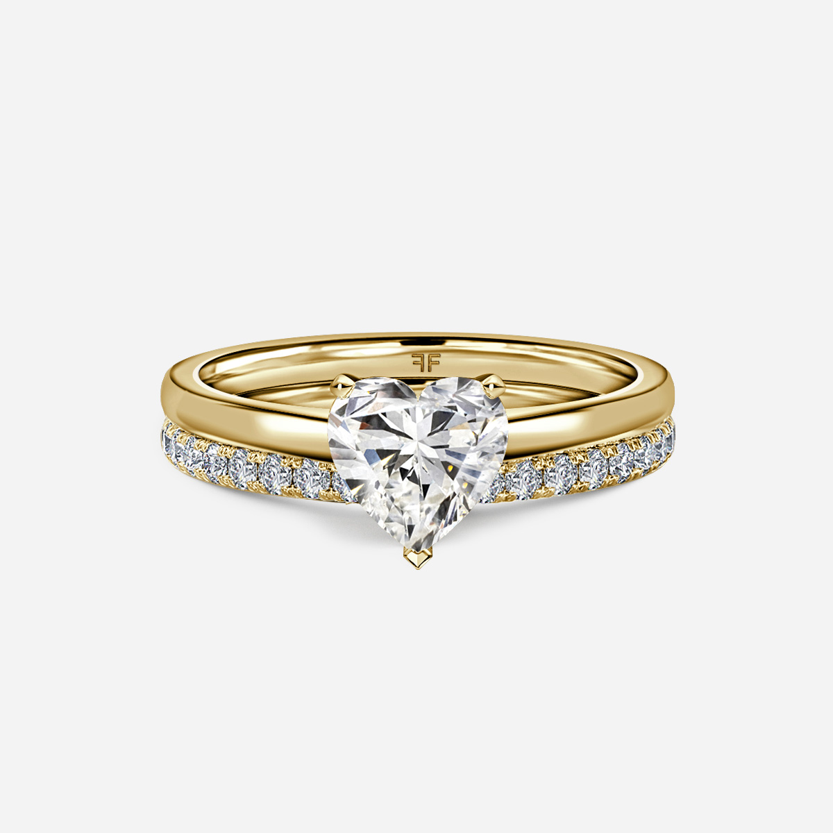 Avery Solitaire Pavé Band Bridal Set