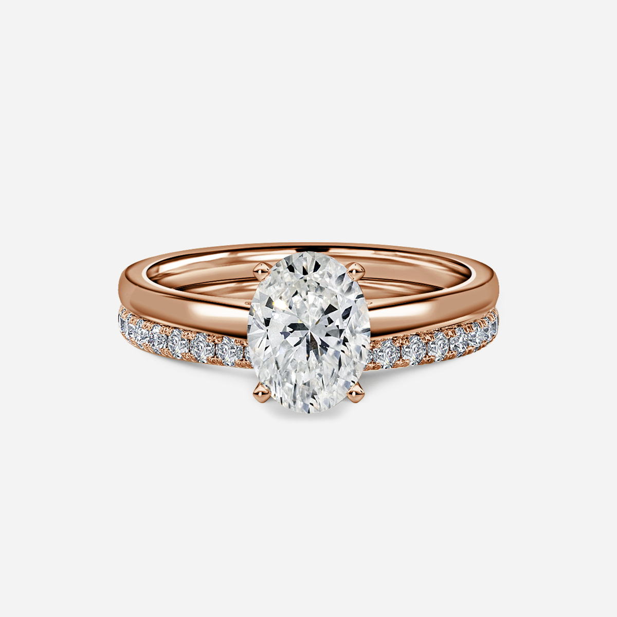 Avery Solitaire Pavé Band Bridal Set