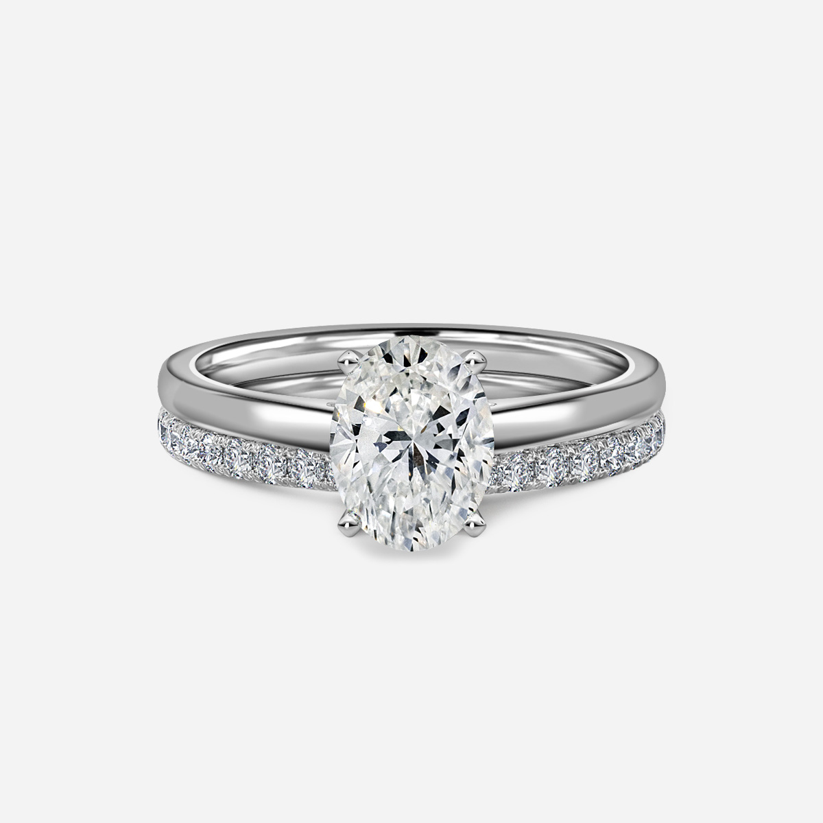Avery Solitaire Pavé Band Bridal Set