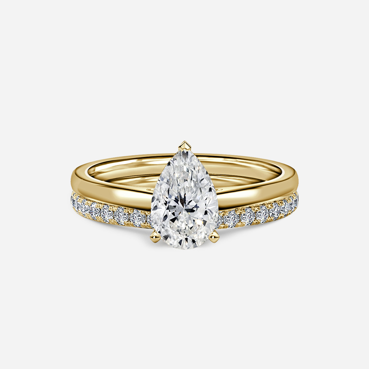 Avery Solitaire Pavé Band Bridal Set