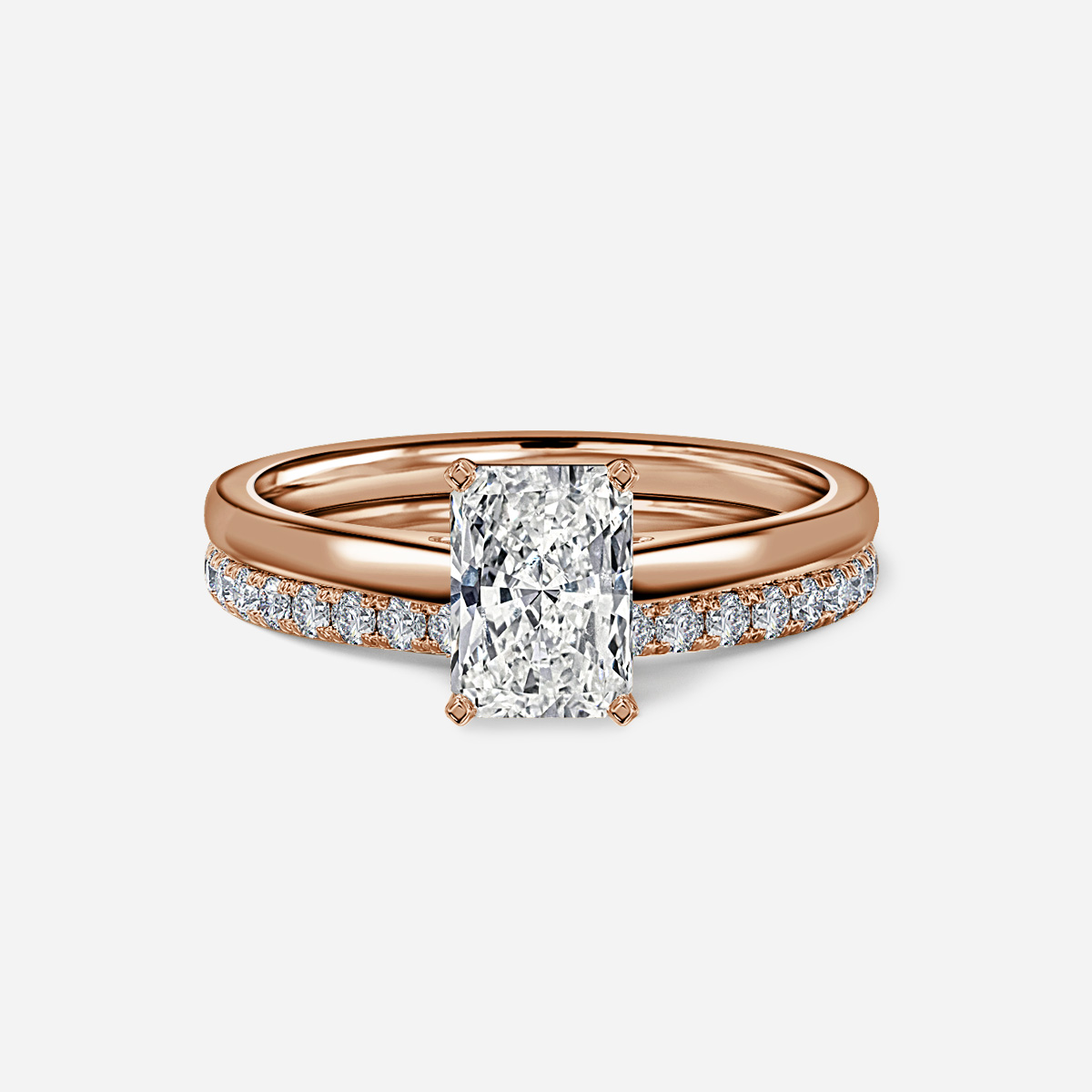 Avery Solitaire Pavé Band Bridal Set