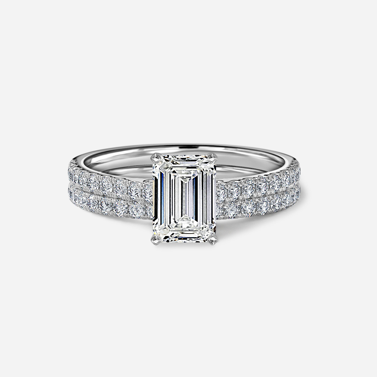 Avery Pavé Band Bridal Set
